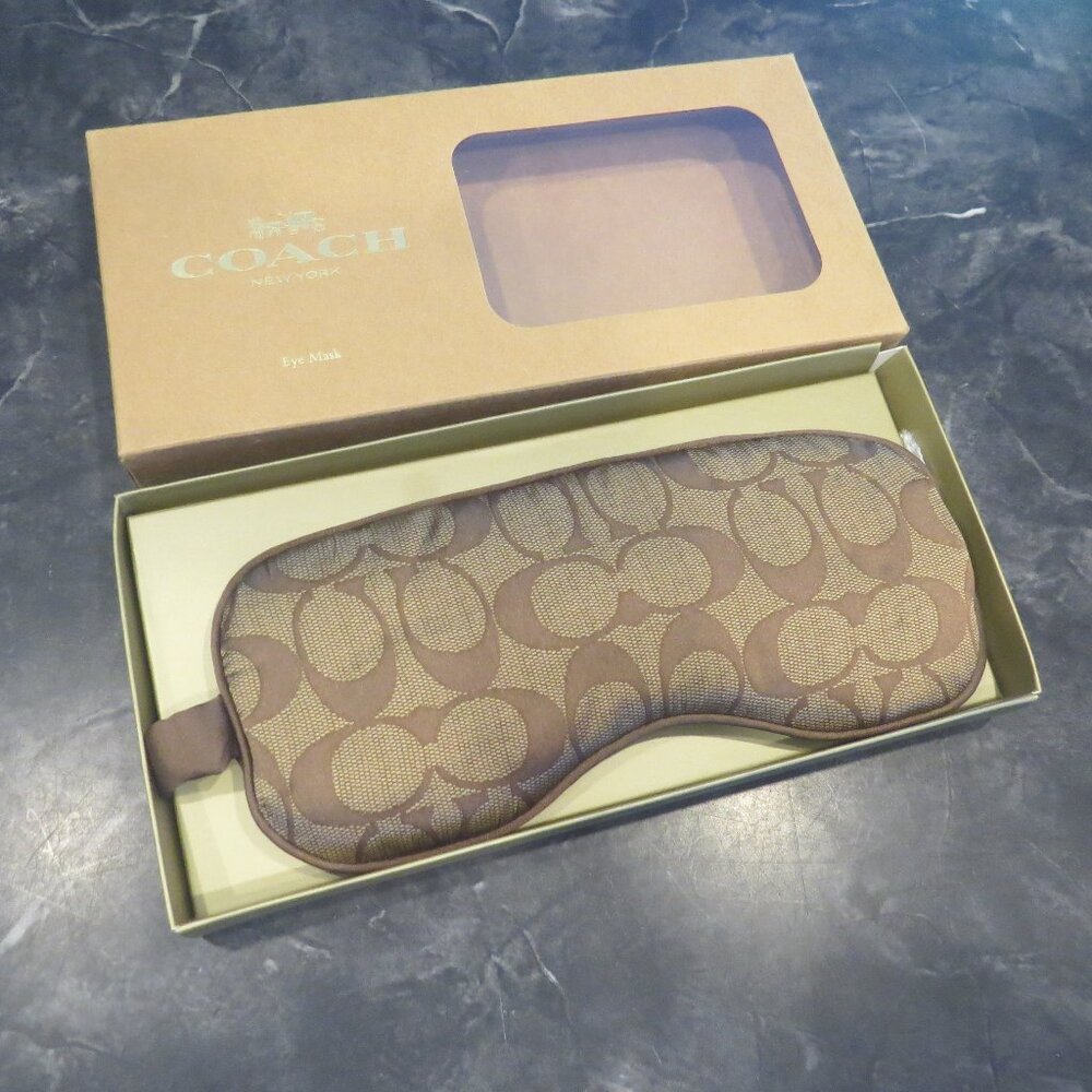 Coach Khaki Signature Eye Mask – NWT – 21 x 8.5 cm (B1)